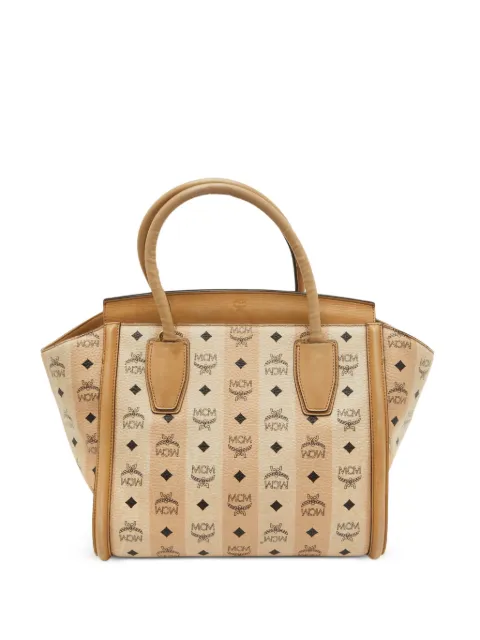 MCM Pre-Owned Visetos leather-trim tote bag Neutrals 1375321