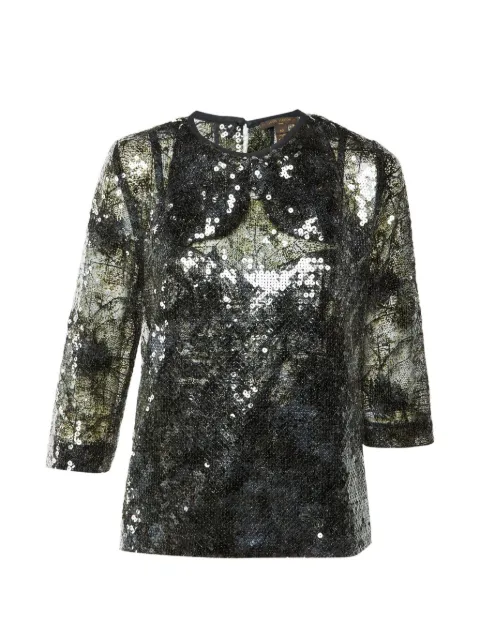 Louis Vuitton Pre-Owned sequin bow top Black 1368488