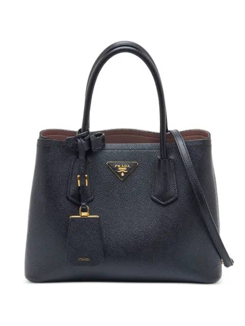 Prada Pre-Owned logo-detail leather tote bag Blue 1368567