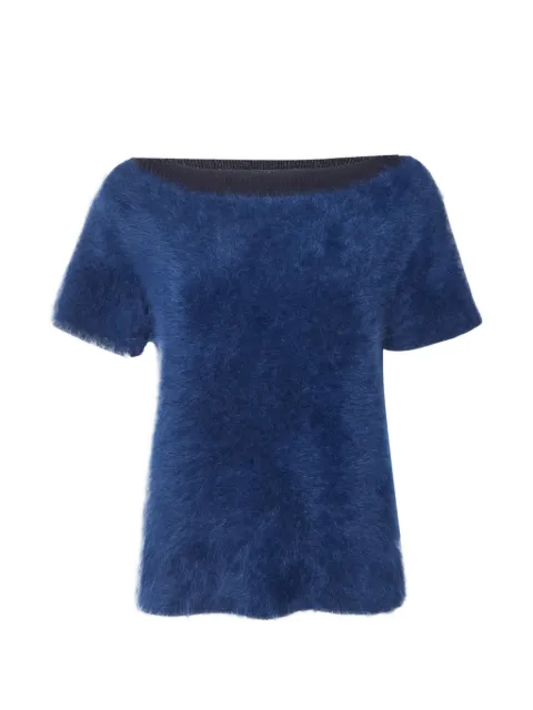 Louis Vuitton Pre-Owned faux fur-detail top Blue 1373226