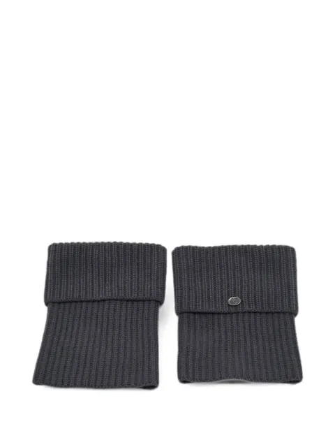 CHANEL Pre-Owned ribbed-knit CC leg warmers Grey 1368594