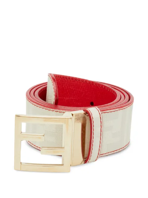 Fendi Pre-Owned Zucca FF logo reversible belt Neutrals 1370605