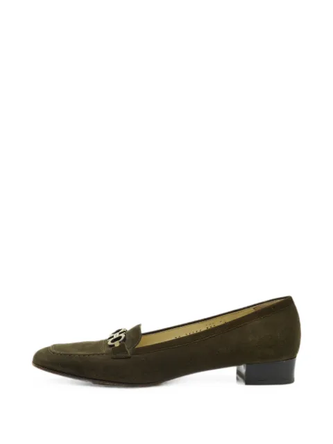 Ferragamo Pre-Owned Gancini bit loafers Green 1372925
