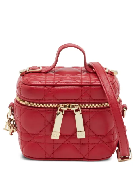 Christian Dior Pre-Owned 2021 micro Cannage Lady Dior vanity case bag Red 1372040
