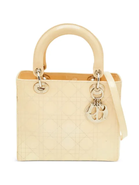 Christian Dior Pre-Owned 2007 medium Lady Dior Cannage tote bag Neutrals 1375311