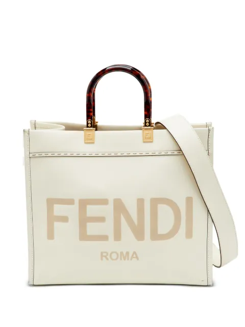 Fendi Pre-Owned Sunshine logo-print tote bag Neutrals 1368588