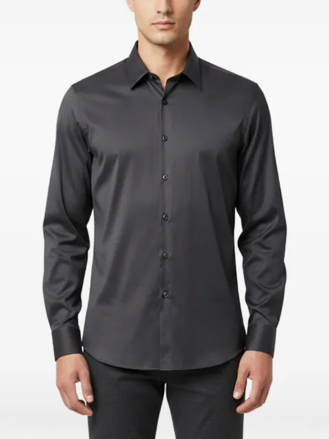 Prada Pre-Owned stretch-poplin slim-fit shirt Black 1368564