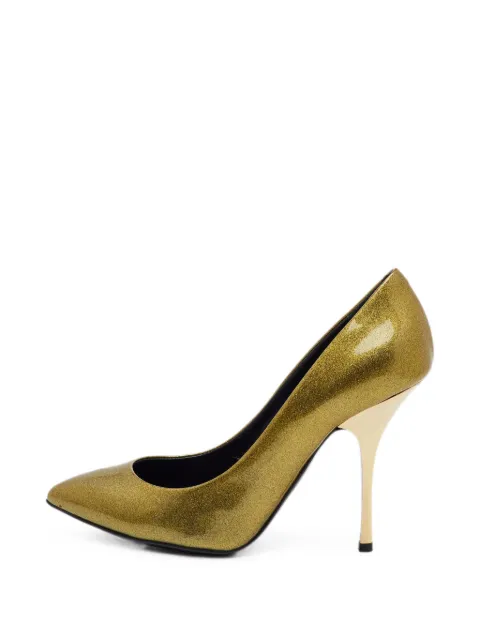 Giuseppe Zanotti Vintage pointed-toe patent leather pumps Gold 1368456