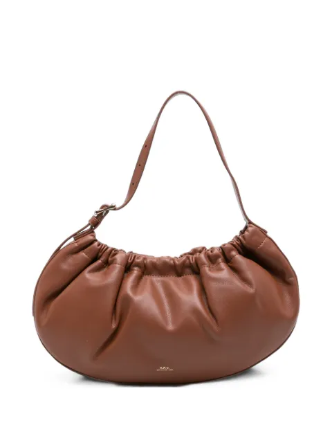 A.P.C. ruched shoulder bag Brown PUAATF67049