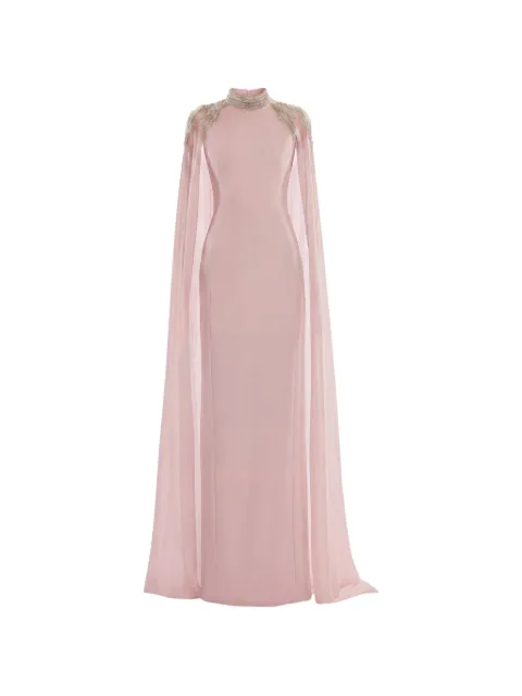Saiid Kobeisy embellished cape-sleeve maxi dress Pink RTWSS2513