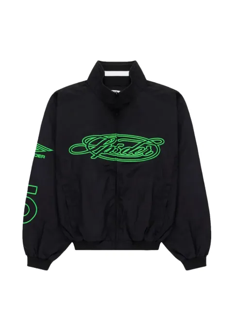 SP5DER logo-embroidery high-neck track jacket Black SP5DER543