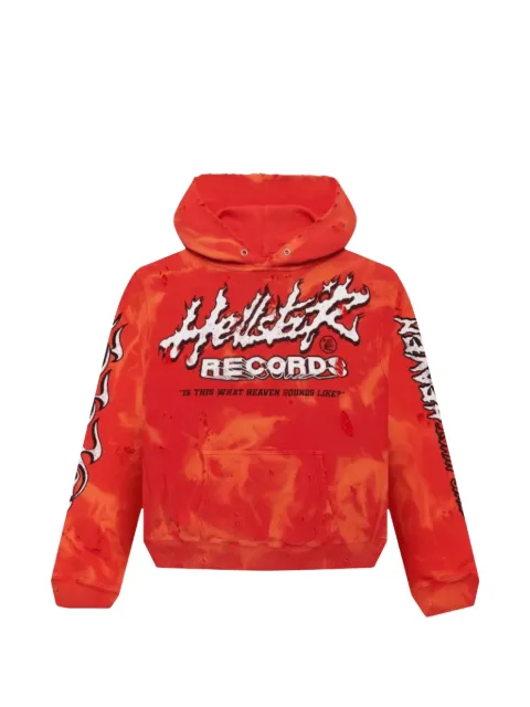 HELLSTAR Records distressed hoodie Orange HSR326