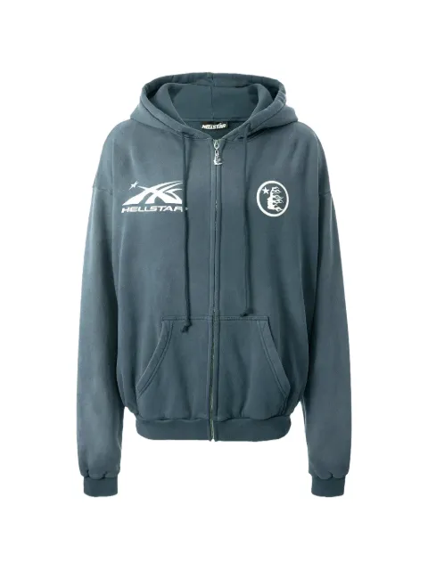 HELLSTAR logo-print zip-up hoodie Blue HSR310