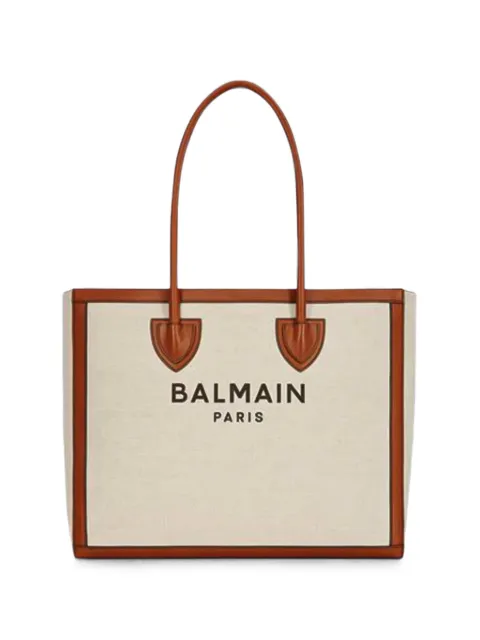 Balmain Army Shopper logo-print tote bag Neutrals FN6FC662TCFNGEM