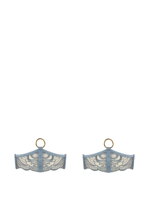Bordelle Pearl embroidered garters Blue AW27G01