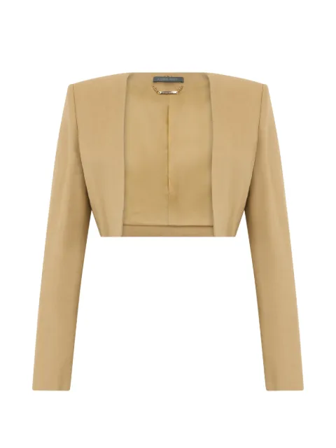Alberta Ferretti cropped open-front jacket Neutrals A05030121