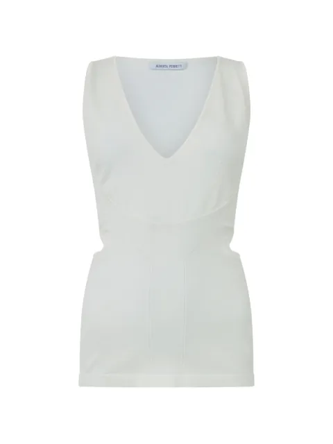 Alberta Ferretti cut-out V-neck tank top White A08861602