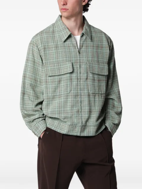 Needles check-pattern zip-up jacket Green SX255VIMI