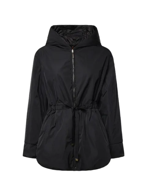 Max Mara The Cube drawstring-waist parka coat Black 2629486024600