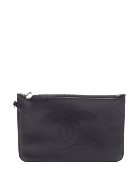CHANEL Pre-Owned 2003-2004 CC Lambskin pouch Black 1L1YFG525ARQXYR9
