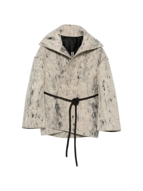 Rick Owens Dracucollar extreme-collar coat White RR02F4713WFTL