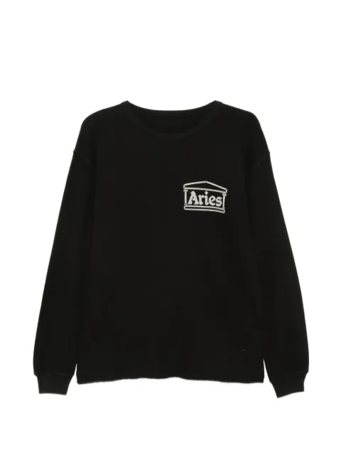 Aries Temple waffle-knit T-shirt Black AR4066606