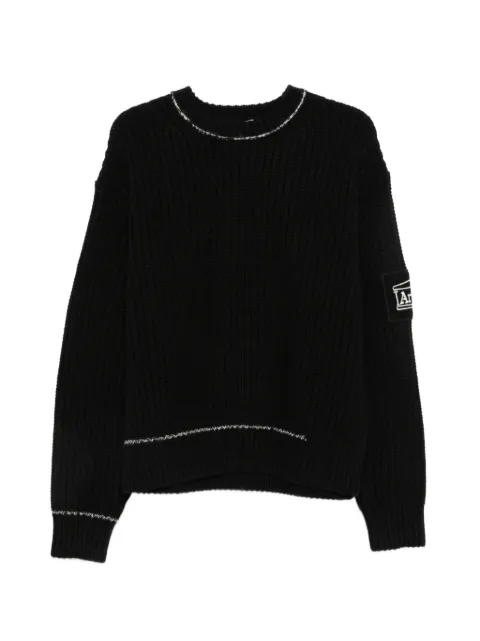 Aries logo-patch long-sleeve sweater Black AR2004506