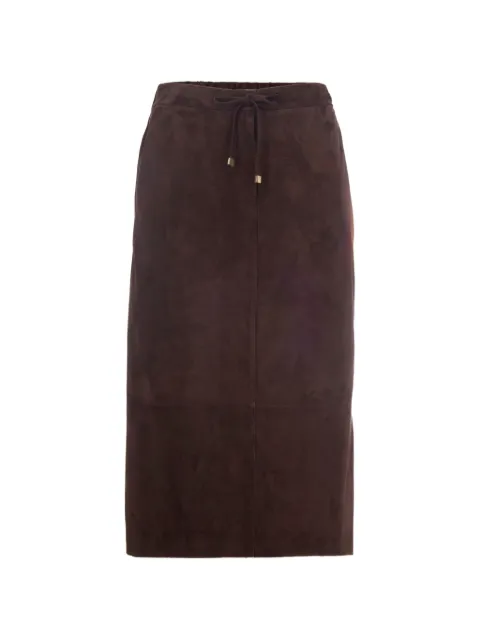 'S Max Mara drawstring-waist suede midi skirt Brown 2629406011600