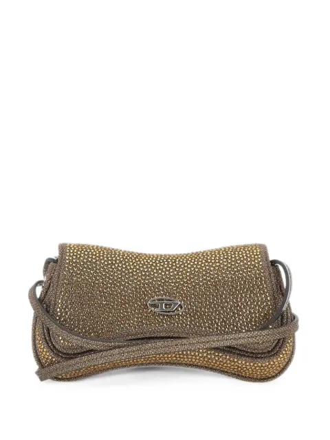 Diesel small crystal-embellished shoulder bag Gold X10521P8766