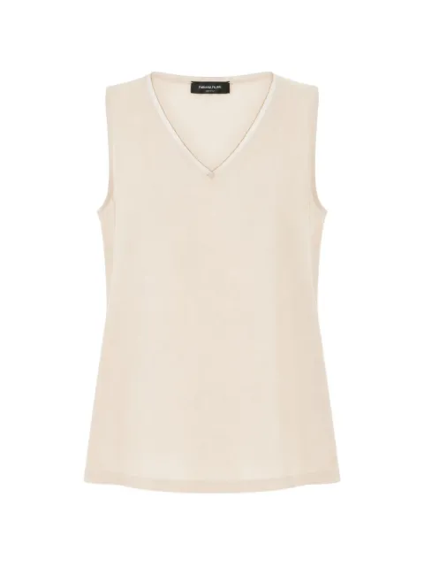 Fabiana Filippi V-neck sleeveless blouse Neutrals TPD216F295L775