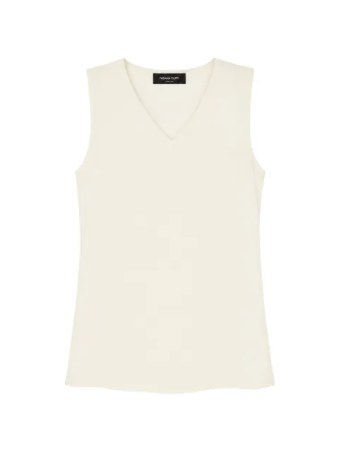 Fabiana Filippi V-neck sleeveless blouse White TPD216F295L775