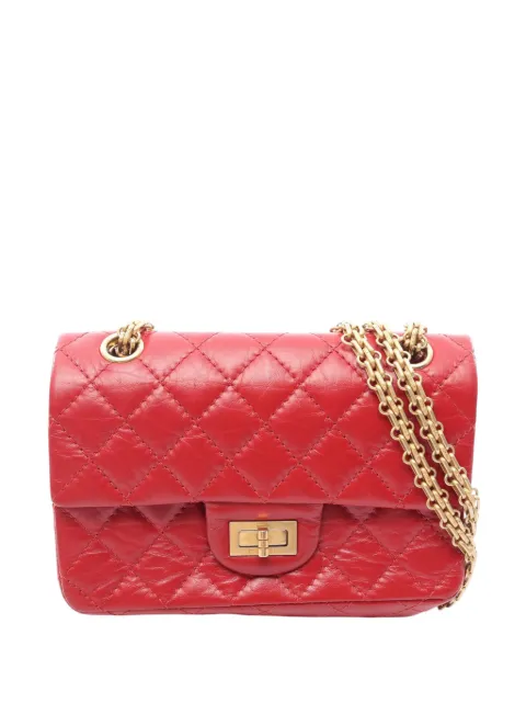 CHANEL Pre-Owned 2019 Mini Quilted Aged Calfskin Reissue 2.55 Single Flap crossbody bag Red YE14H8P85XRVQHLB