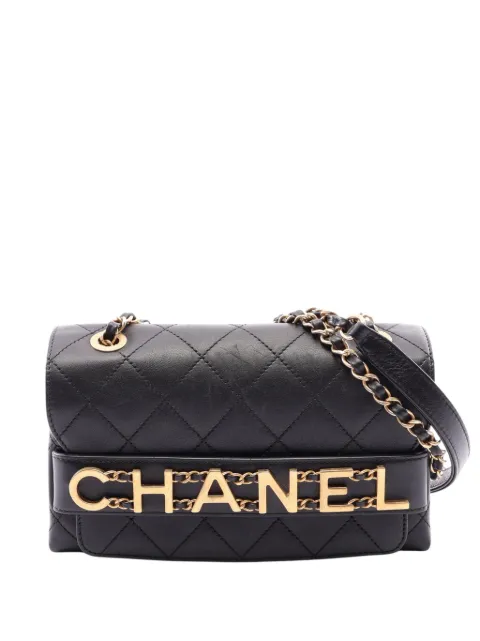 CHANEL Pre-Owned 2019 Small Quilted Calfskin Enchained Flap shoulder bag Black VEREHFUSPT0VIIVU