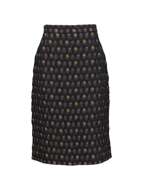 Valentino Garavani Pre-Owned floral-print pencil midi skirt Black MR010320265