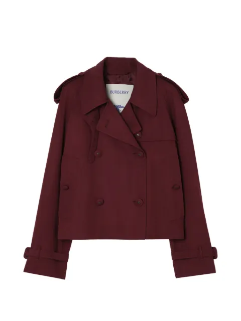 Burberry cropped wool Mayfair trench jacket Red 8128368