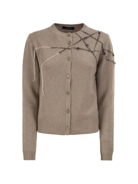 Fabiana Filippi crystal-embellished embroidered cardigan Brown MAD216F025M287
