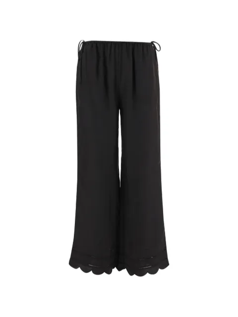 The Garment scalloped-hem silk trousers Black 22460