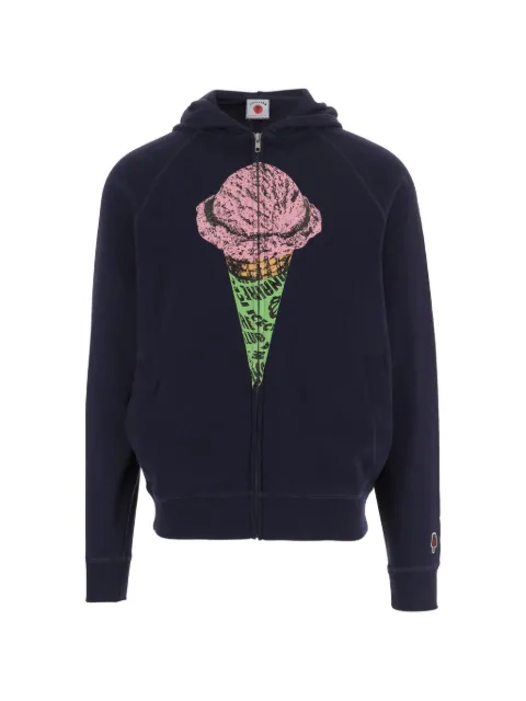 ICECREAM logo-print zip-up hoodie Blue ICZT26239NAVY