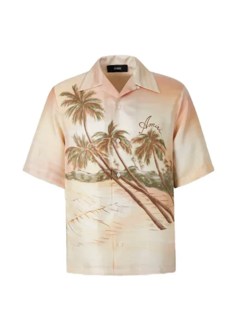 AMIRI palm tree-print silk shirt Neutrals AMTOSH1165