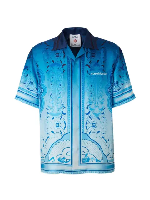 Casablanca Egyptian Rug silk shirt Blue MPF26SH00307