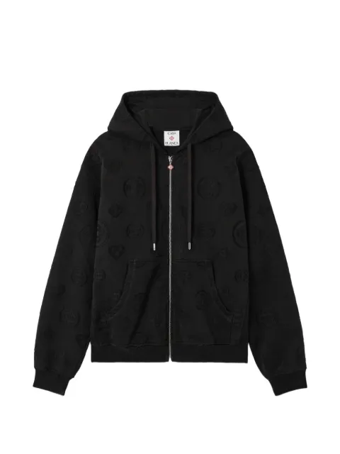 Casablanca monogram-print zip-up hoodie Black MPF26JTP5102