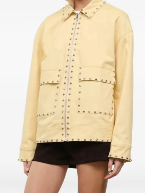 STAUD Clarke stud-embellished jacket Neutrals R26P7117CI