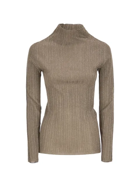Fabiana Filippi fine-knit turtle-neck top Brown MAD216F085M256