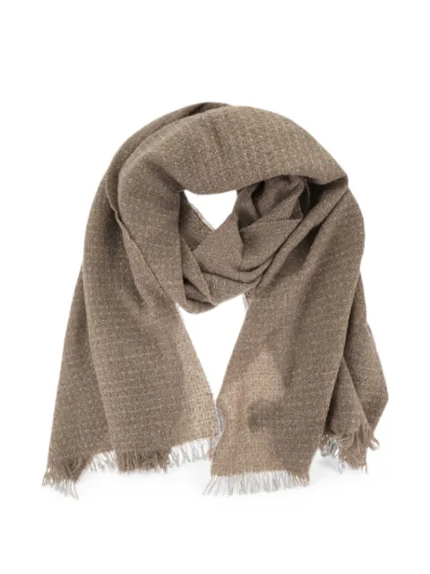 Fabiana Filippi frayed waffle-knit scarf Brown SAD216A874M526