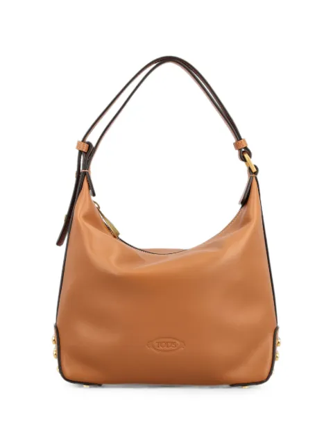 Tod's stud-embellished leather shoulder bag Brown XBWGMTE0100ROR