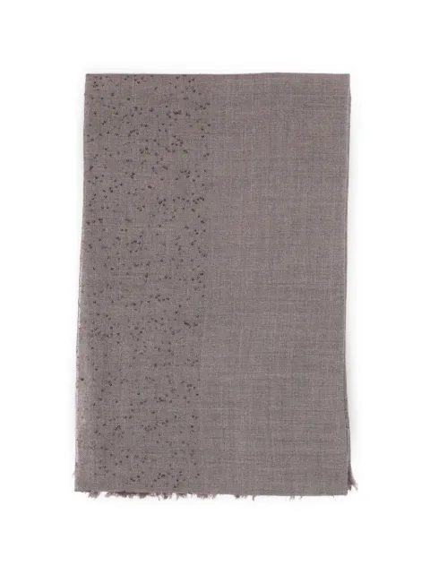 Faliero Sarti sequin-embellished fringed scarf Grey 0351