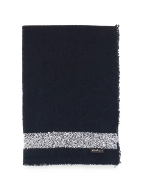 Faliero Sarti contrast-trim frayed scarf Blue 052998372