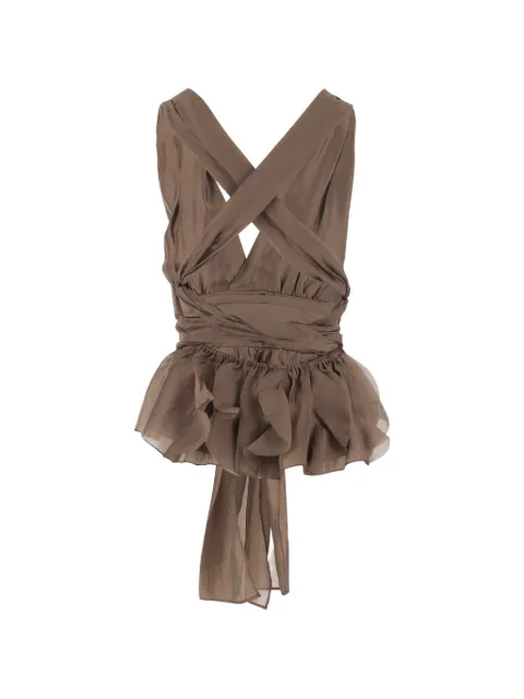 The Garment bow-detail peplum top Brown 22604261
