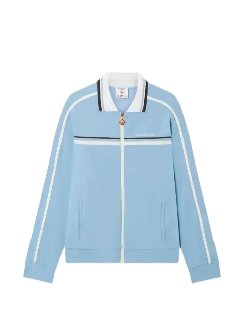 Casablanca stripe-detail zip-up sweatshirt Blue MPF26JTP5601