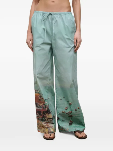 STAUD Mateo graphic-print trousers Blue R26P4113SP